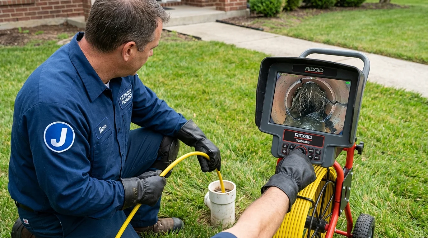 Sewer camera inspection being performed by Johns Plumbing LLC in Bradley